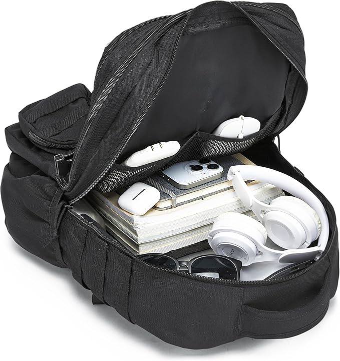 Wotony Tactical Backpack - Military waterproof backpack with multiple pockets and tactical gear for the outdoors (light coffee, 35L)