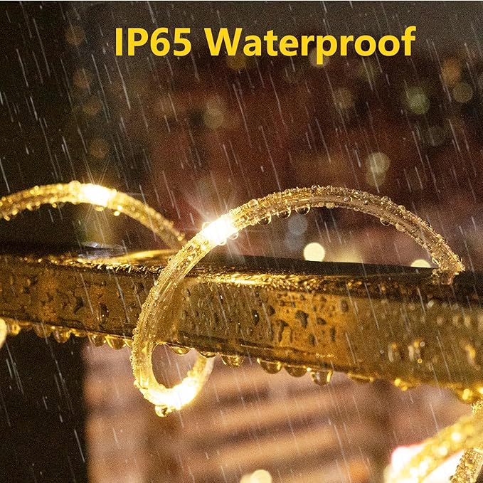 KNONEW 164FT 1000LED Rope Lights for Outside,Outdoor String Lights Waterproof 8 Modes Clear Tube Light for Indoor,Bedroom,Wedding,Garden,Patio,Christmas,Tree,Rv,Holiday Decoration(Warm White)