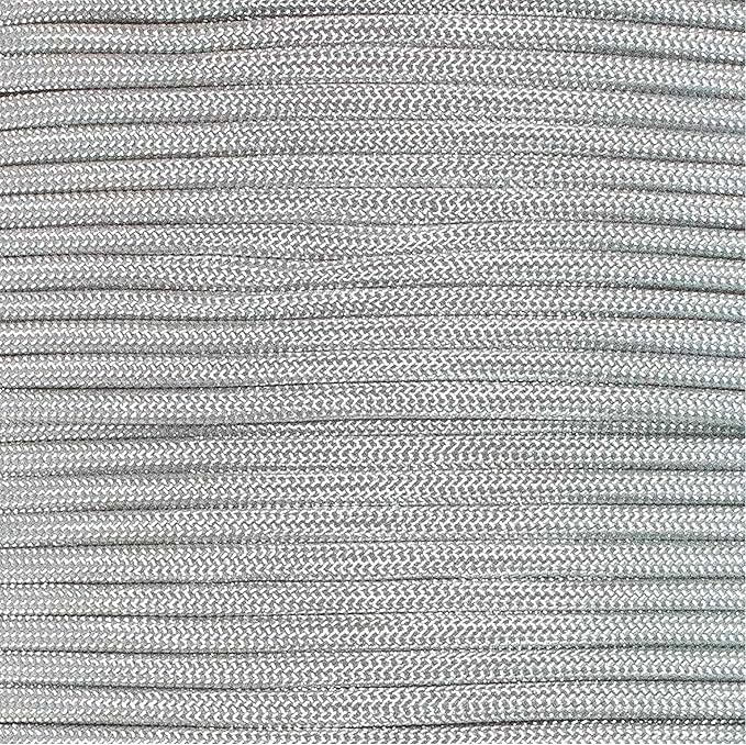 Paracord Planet Solid Color 550lb Paracord – 7 Strand Type III Nylon Cord for Indoor and Outdoor Tasks – Silver Gray (50 ft)