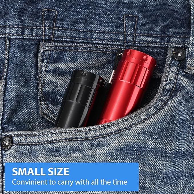 5 Pack of Flashlights 9 LED Mini Aluminum Flashlight Bulk with Lanyard 15 AAA Batteries Included Assorted Colors Handheld Flashlights for Hurricane Supplies Camping, Night Reading, Cycling