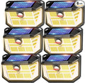 TECKNET 231 LED Motion Sensor Outdoor Lights, 6 Pack, 300° Solar Security Wall Lights, 3 Lighting Modes, IP65 Waterproof, PIR Motion Sensor for Outside, Fence, Garden, Yard, Deck, Garage - Warm White