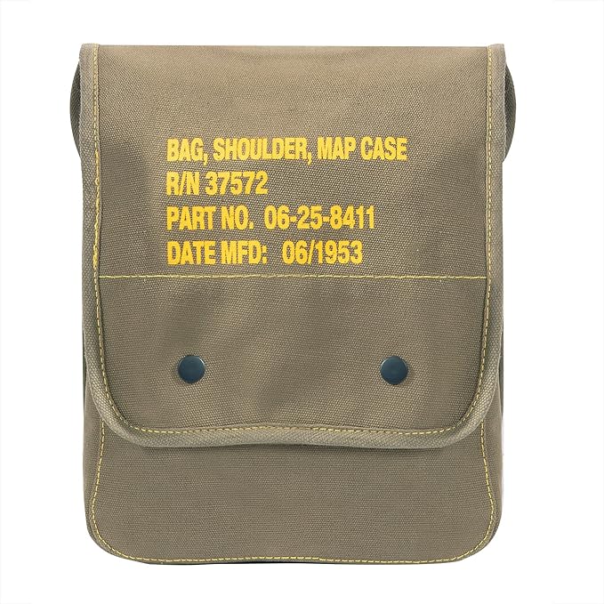 Rothco 57960: Canvas Map Case Shoulder Bag with Military Stencil