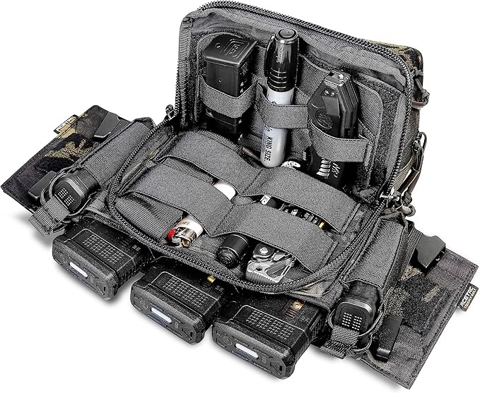 ACE TAC S.O.P. Tactical Chest Rig with 5.56/7.62 & Pistol Magazine Pouch Holders, Wing & Molle Dangler Pouches
