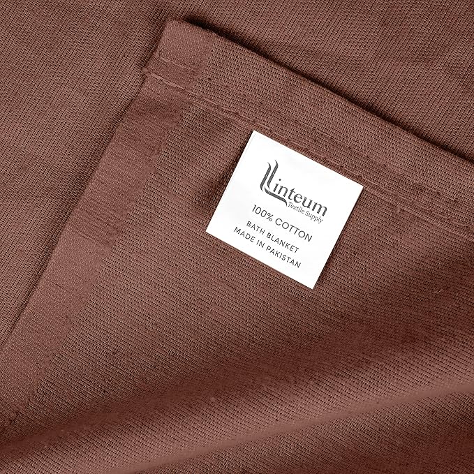 Linteum Textile Supply 100% Cotton Hospital Patient Bath Blanket, Bed Bath Sheet, Twin Blanket Lightweight Sheet Blankets 70x90 in, 1.75 lb. Chocolate