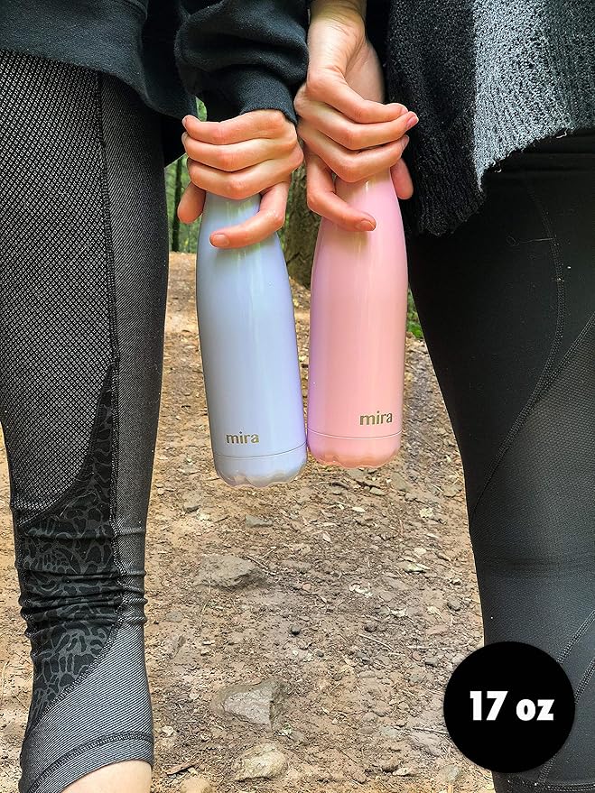 MIRA 17 oz Insulated Water Bottle - Stainless Steel Cola Shape Thermo - Double Wall Hot & Cold Flask (24Hr Cold/12Hr Hot) - Lemon Yellow