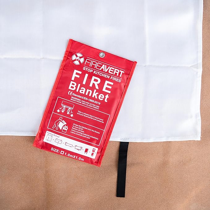 FireAvert Emergency Fire Blanket for Home and Kitchen – Fire Safety Blanket for Kitchen, Camping, Vehicles & More - 1 Pack