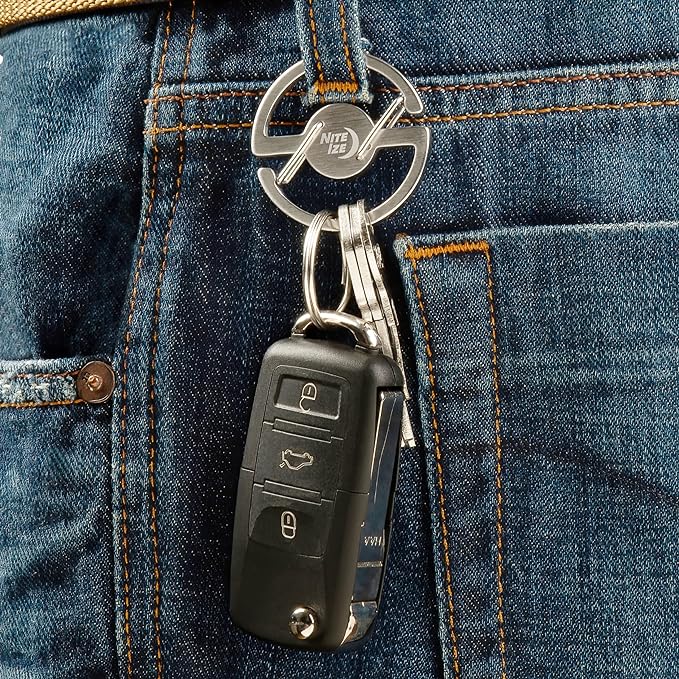 Nite Ize Medallion Key Carabiner, Stainless Steel Key Ring Carabiner With Dual Gates