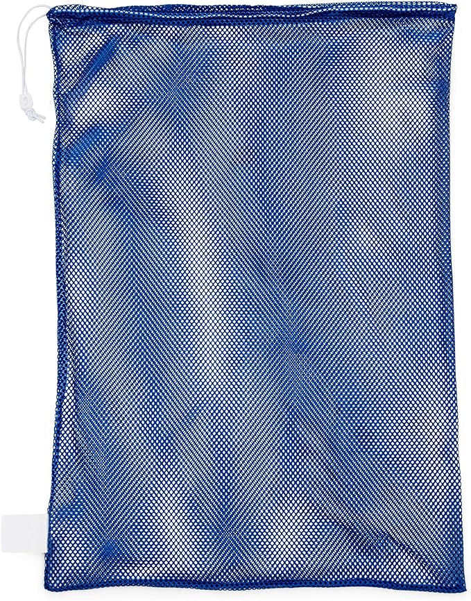Champion Sports Mesh Equipment Bag – Heavy-Duty Nylon Drawstring Bag with Lock & ID Tag, Breathable Storage Sack for Balls, Swim Gear, Laundry & Toys, Multiple Sizes & Colors