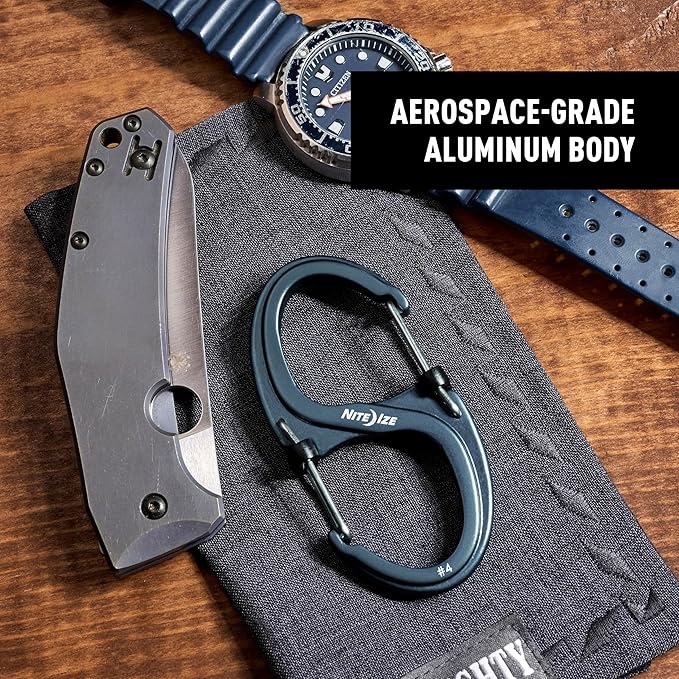 Nite Ize S-Biner XT SlideLock Dual Carabiner - Working Load Limit of 500 lb - Heavy-Duty Locking Carabiner - Durable Aluminum Body & Independent Gates - Camping, Travel & Everyday Carry