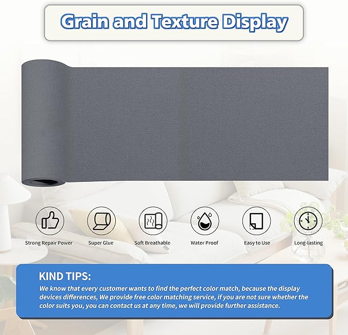 KING MOUNTAIN Canvas Repair Tape,Outdoor Gear Patch, 4×63 Inches,Waterproof,Self-Adhesive for Repairing Boat Covers,Sun Shades,Sofas,Tents,Lounge Chairs,Awnings (Charcoal Grey)