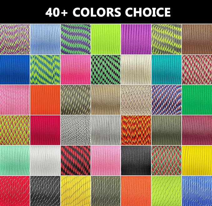 Paracord 325lb Diameter 2.7mm - 5 Strand Parachute Spool Cord - 100ft 200ft,Paracord for Camping,Hiking,Fishing,Outdoor and DIY