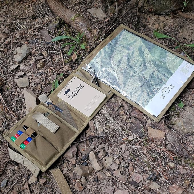 Compass Navigation Kit - Advanced Package - Includes Lensatic Military Style Compass, Multifunction Case, Ranger Beads, Protractor, and Markers - Everthing Needed to Get Started