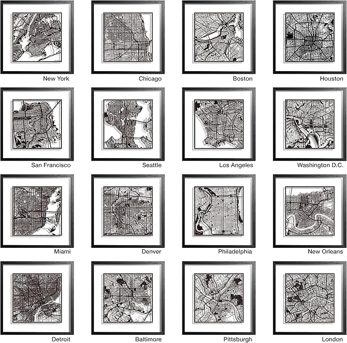 Washington D.C. Cut Map framed by O3 Design Studio, Black map, Black frame, 18x18 inches, paper cutting art work, Gift Boxed, 2 background color, self-changing, Wall Art